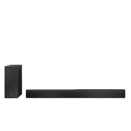 Sharp HT-SBW310 – 2.1 „Dolby Atmos“ / „DTS Virtual:X“ garso juosta su plonu belaidžiu žemųjų dažnių garsiakalbiu, 330 W, juoda
