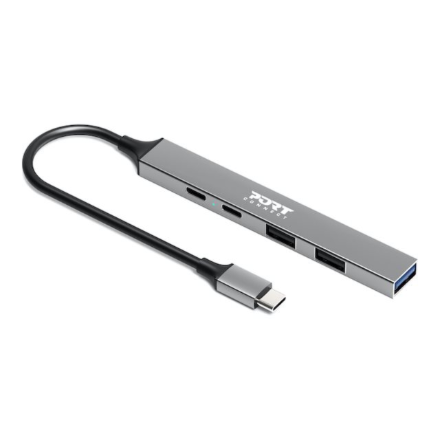 USB-C хаб PORT CONNECT с 4 портами USB, 1X USB-C, 100W