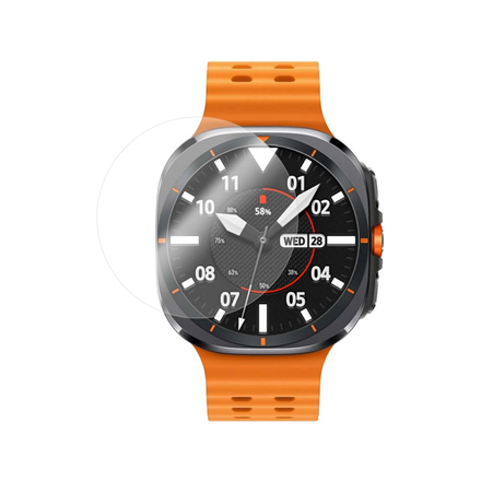 Fixed apsauginis grūdintas stiklas, skirtas išmaniajam laikrodžiui Samsung Galaxy Watch Ultra, 2 vnt., skaidrus