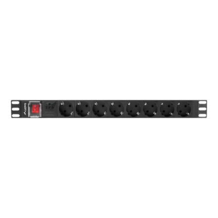 Lanberg Power Distribution unit (PDU) 19" 1U 16A 2m 8X Schuko oulets PDU-08F-0200-BK