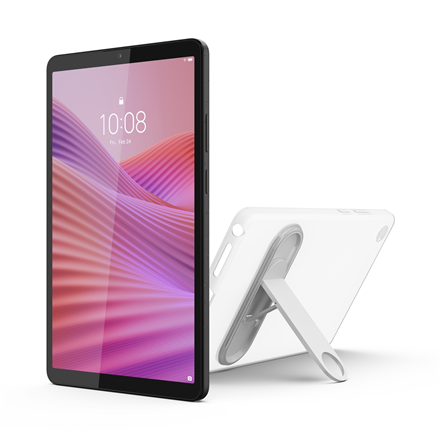 Lenovo Tab One ZAF10175SE – planšetinis kompiuteris su 8.7 colių IPS 1340 × 800 ekranu, MediaTek Helio G85, 4 GB LPDDR4X RAM, 64 GB, 4G LTE ir Wi-Fi, Android 14, pilkas, be maitinimo adapterio
