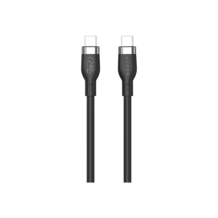 Hyper HyperJuice HJ4001BKGL – силиконовый зарядный кабель USB-C–USB-C, 1 m, 240 Вт, чёрный