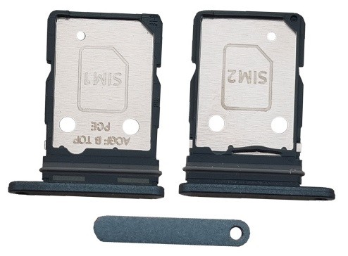 SIM kortelės laikiklis Samsung A376 A37 5G pilkai žalias originalus (service pack)