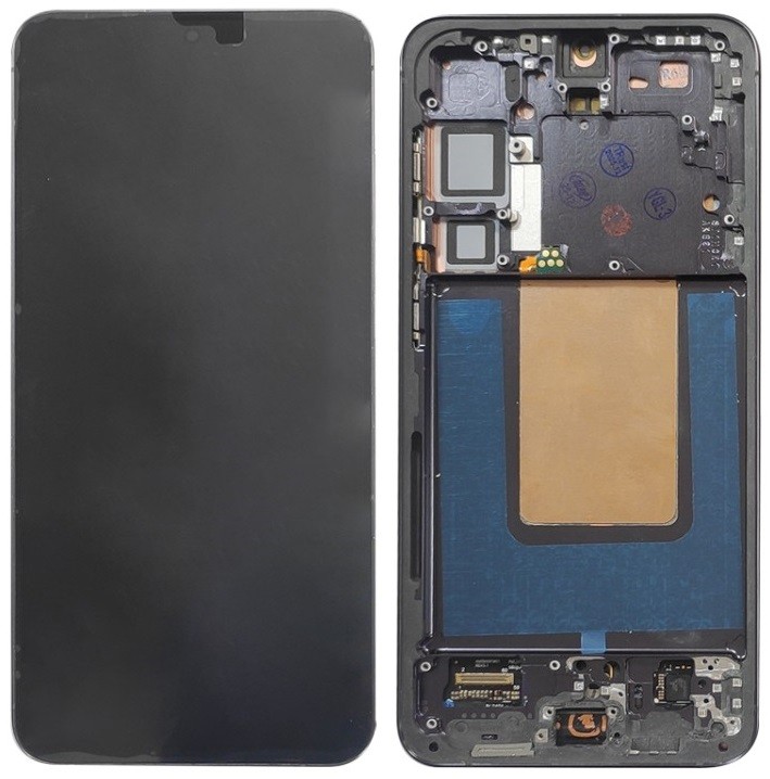 LCD screen Samsung S926 S24 Plus with touch screen and frame Black original (assembled service pack)