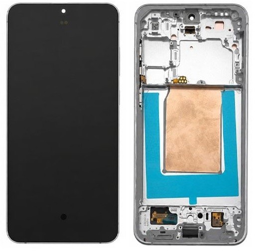 Ekranas Samsung S731 S25 FE 5G su lietimui jautriu stikliuku ir rėmeliu White/Icyblue originalus (assembled service pack)
