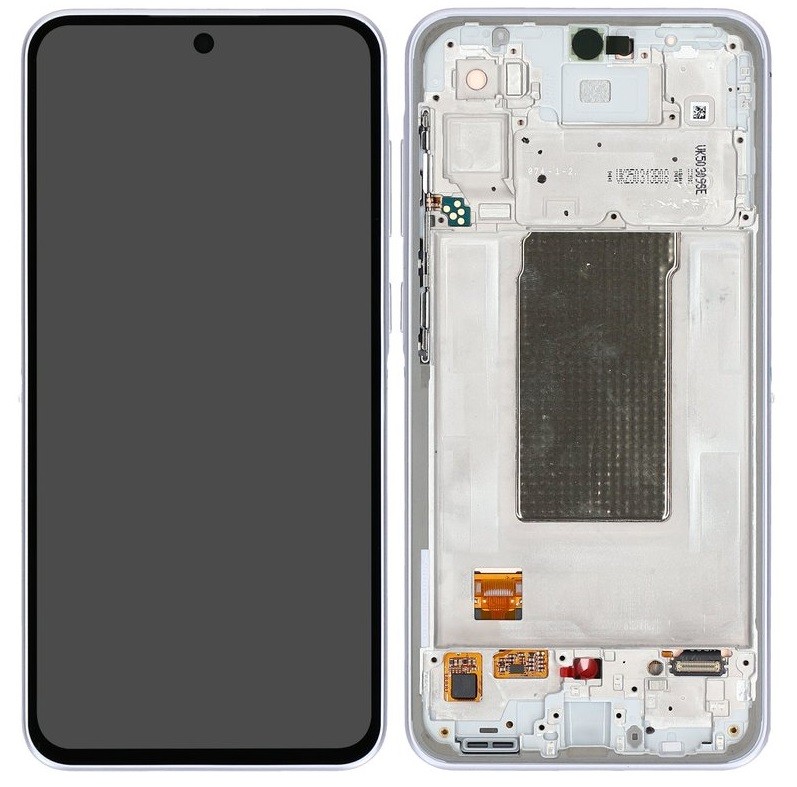 Ekranas Samsung A366 A36 5G su lietimui jautriu stikliuku ir rėmeliu Awesome Lavender originalus (service pack)