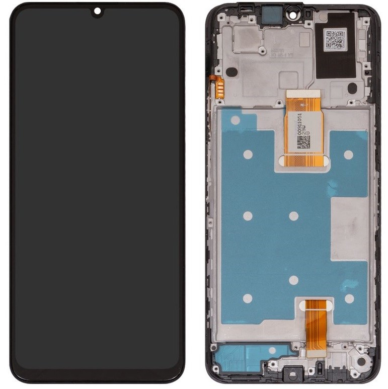 Originalus Huawei Honor X7a ekrano modulis su jutikliniu stiklu ir juodu rėmeliu (ORG)