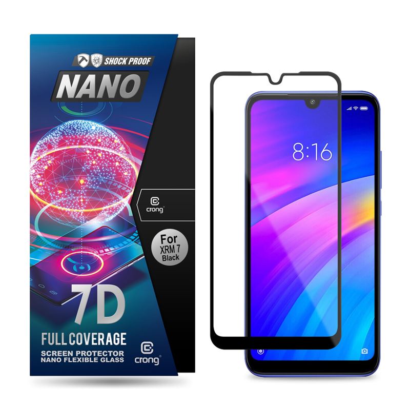 Crong 7D Nano Flexible Glass 9H hibridinis ekrano stiklas, skirtas Xiaomi Redmi 7
