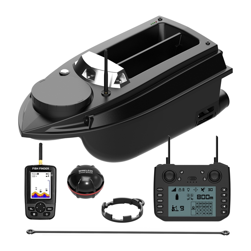 Flytec V030 Fishfinder GPS masalo valtelė su echolotu, 20 000 mAh akumuliatorius parduodamas atskirai, juoda