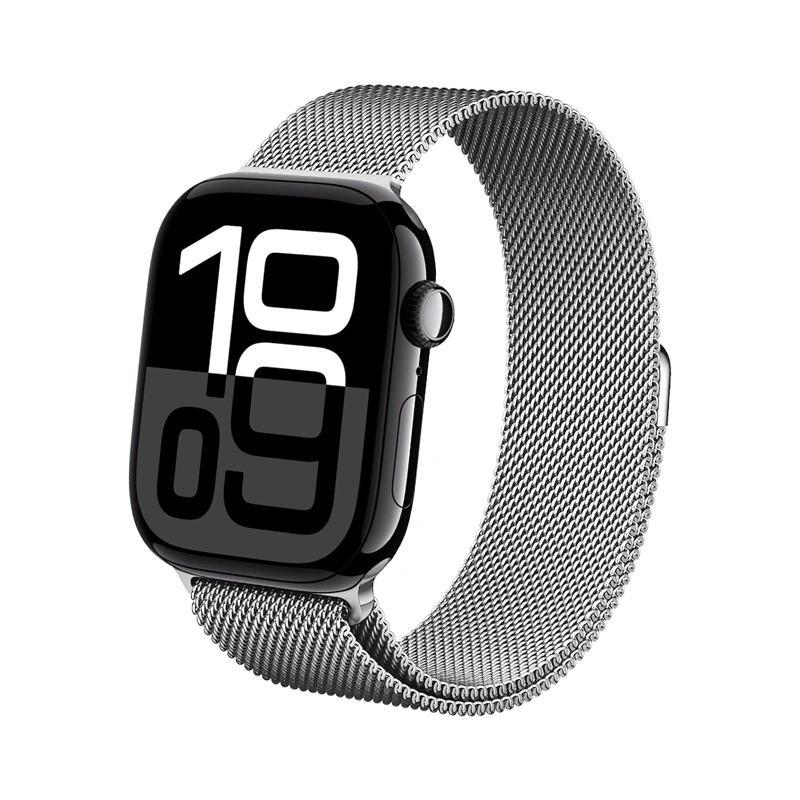 Ремешок Crong Milano Steel из нержавеющей стали для Apple Watch 44 / 45 / 46 / 49 mm, серебристый