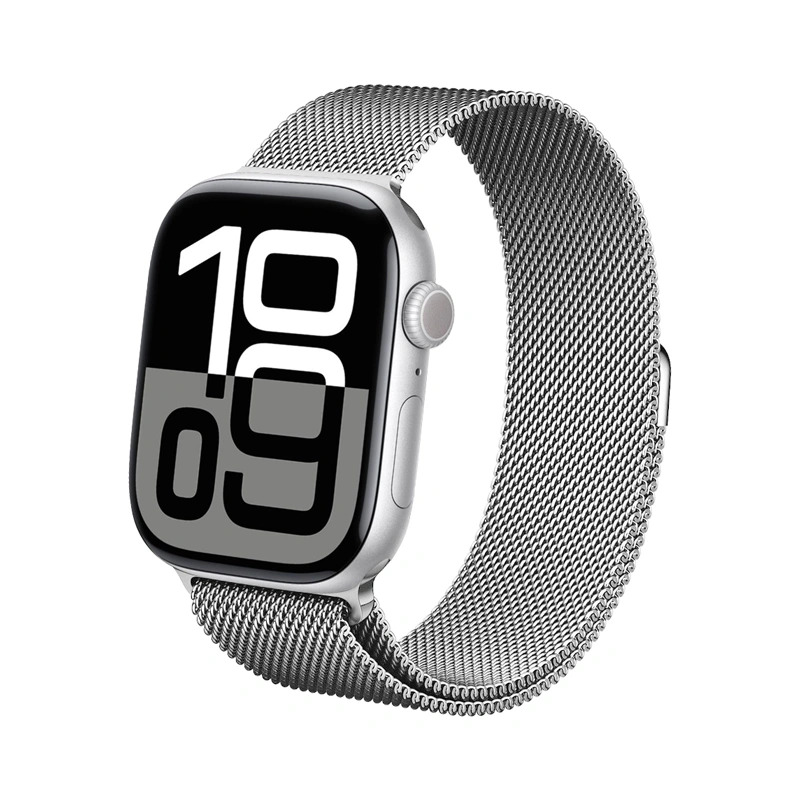 Ремешок Crong Milano Steel из нержавеющей стали для Apple Watch 38 / 40 / 41 / 42 mm, серебристый