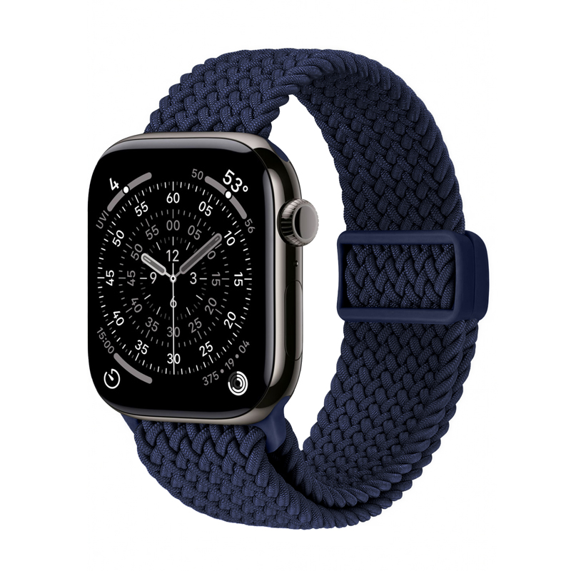 Crong Wave Band braided Apple Watch band, 44/45/46/49 mm, navy blue