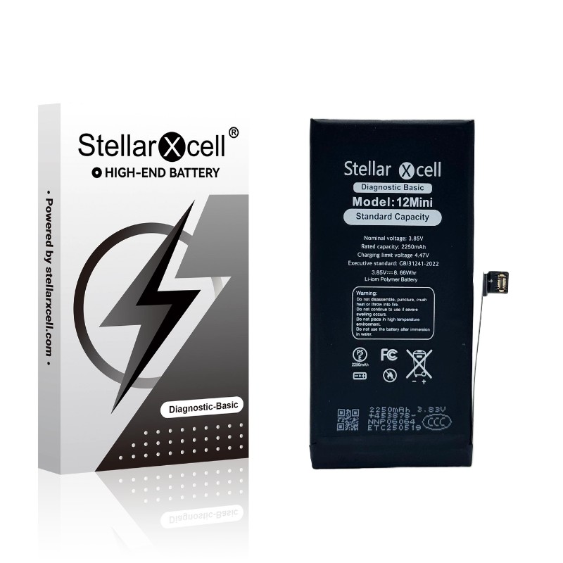 Battery StellarXcell Diagnostic Apple iPhone 12 mini 2227mAh (Standard Capacity + HQ Copy BMS)