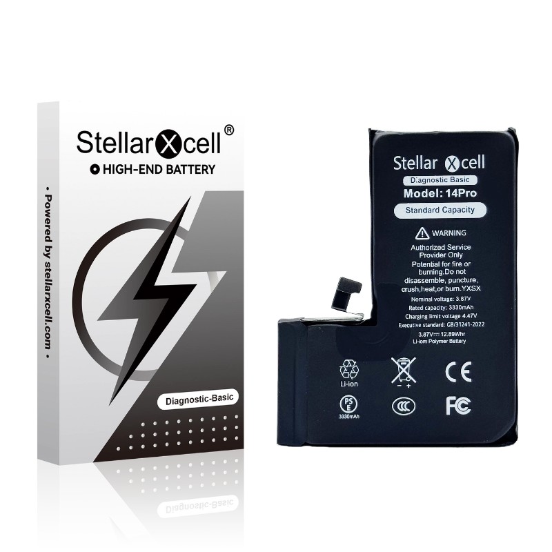 Аккумулятор StellarXcell Diagnostic для Apple iPhone 14 Pro, 3200 мА·ч (стандартная ёмкость + высококачественная копия BMS)