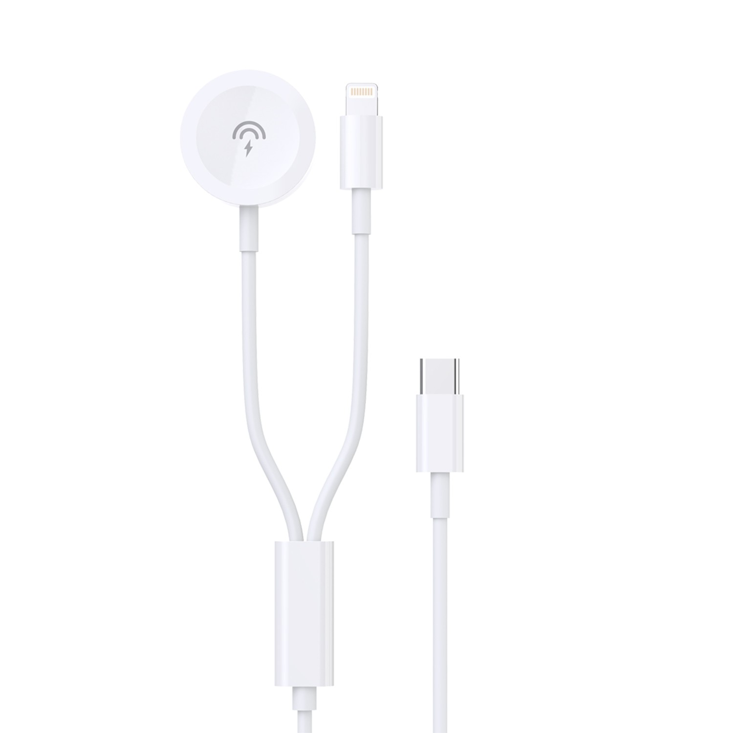 USB kabelis Dudao A12MAX-2in1 USB-C to iWatch/Lightning 20W 1.2m baltas
