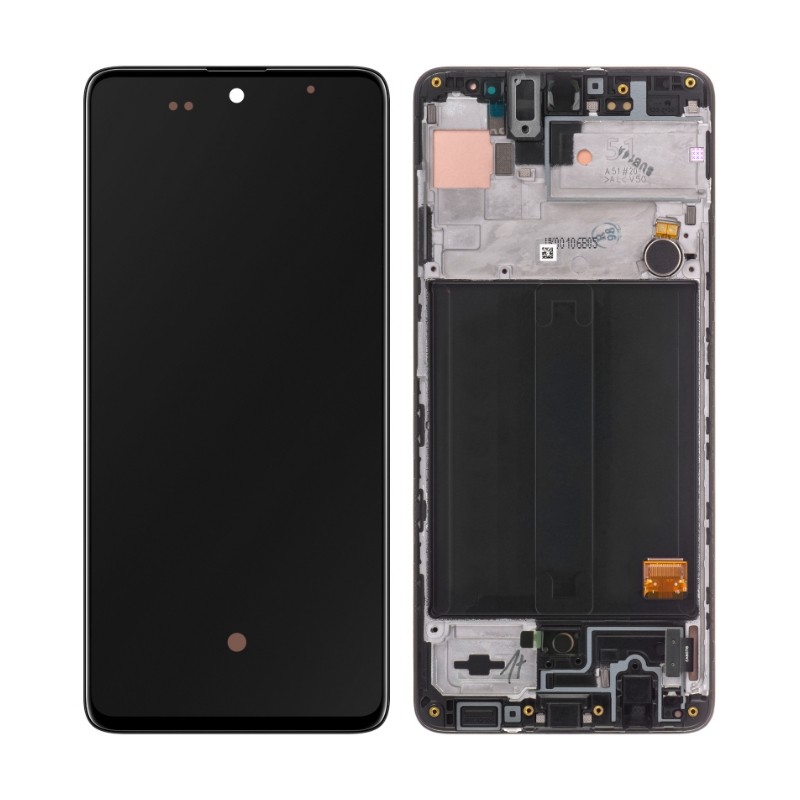 Оригинальный дисплей Samsung A51 (A515) с сенсорной панелью и рамкой, Black (сервисная упаковка)