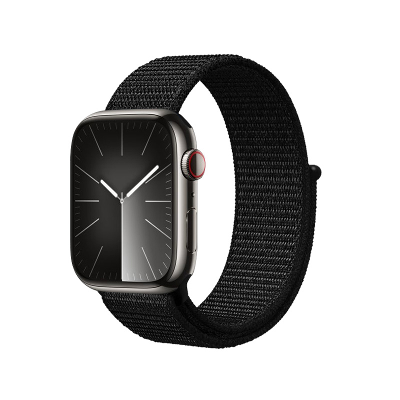 Ремешок Crong Nylon Reflex Sport для Apple Watch 38 / 40 / 41 / 42 mm, чёрный