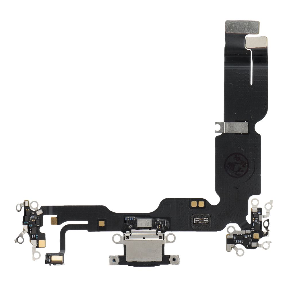 Originalus iš donorinio įrenginio išimtas „iPhone 15 Plus“ USB įkrovimo lizdo šleifas – juodas
