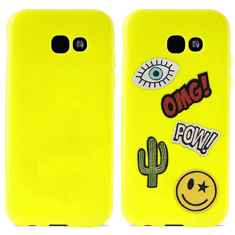Чехол PURO Patch Mania для Samsung Galaxy A3 (2017) с 5 декоративными нашивками, жёлтый