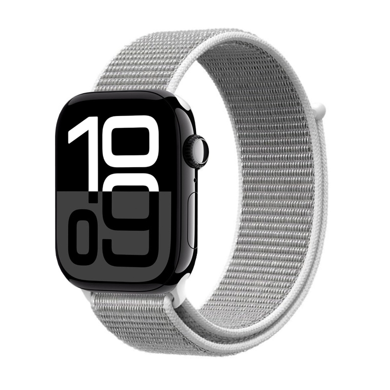 Crong Nylon Apple Watch sport band, 44/45/46/49 mm, silver grey