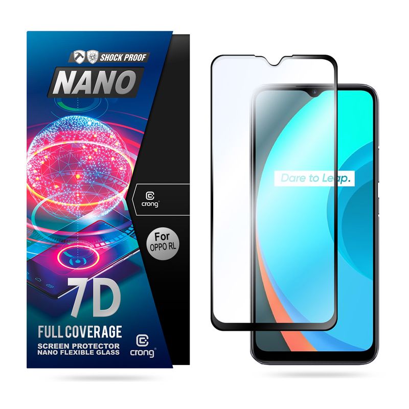 Гибридное защитное стекло Crong 7D Nano Flexible Glass 9H для Realme C11