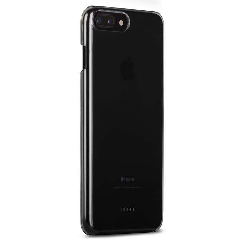 Moshi XT itin plonas skaidrus kietas dėklas, skirtas iPhone 8 Plus / 7 Plus, „Stealth Black“ spalvos