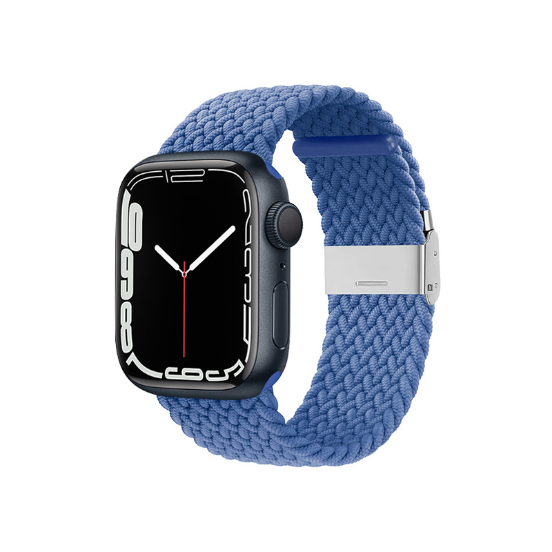 Плетёный ремешок Crong Wave Band для Apple Watch 44 / 45 / 46 / 49 мм, синий