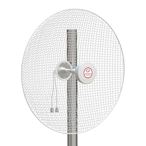 HiSmart 5G / LTE / CBRS 2×2 MIMO parabolinė antena, 1,7–4,2 GHz, 20 + 22 dBi