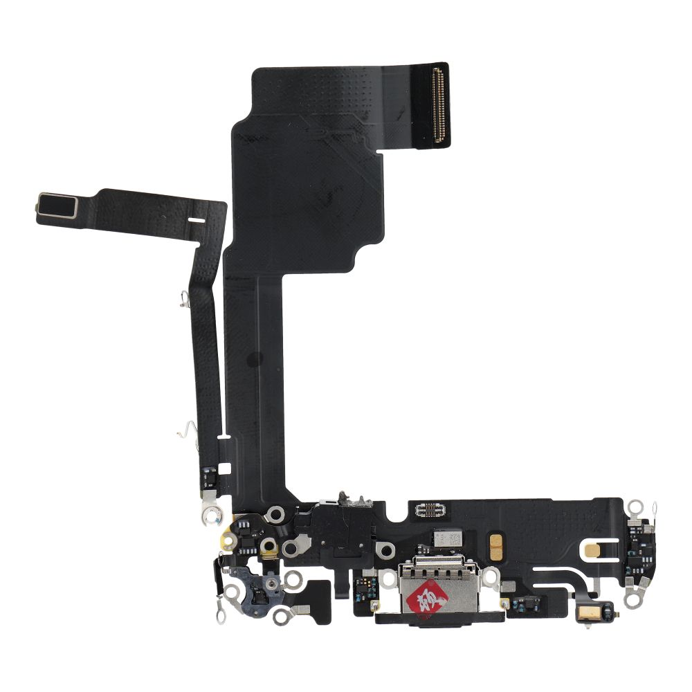 Originalus iš donorinio įrenginio išimtas „iPhone 15 Pro“ USB įkrovimo lizdo šleifas – juodas