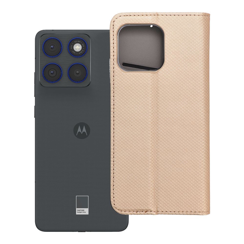 SMART CASE Book dėklas skirtas Motorola Edge 70 - auksinis