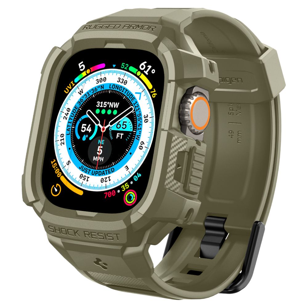 Spigen Rugged Armor Pro - Strap with case for Apple Watch Ultra 49 mm (Vintage Khaki)