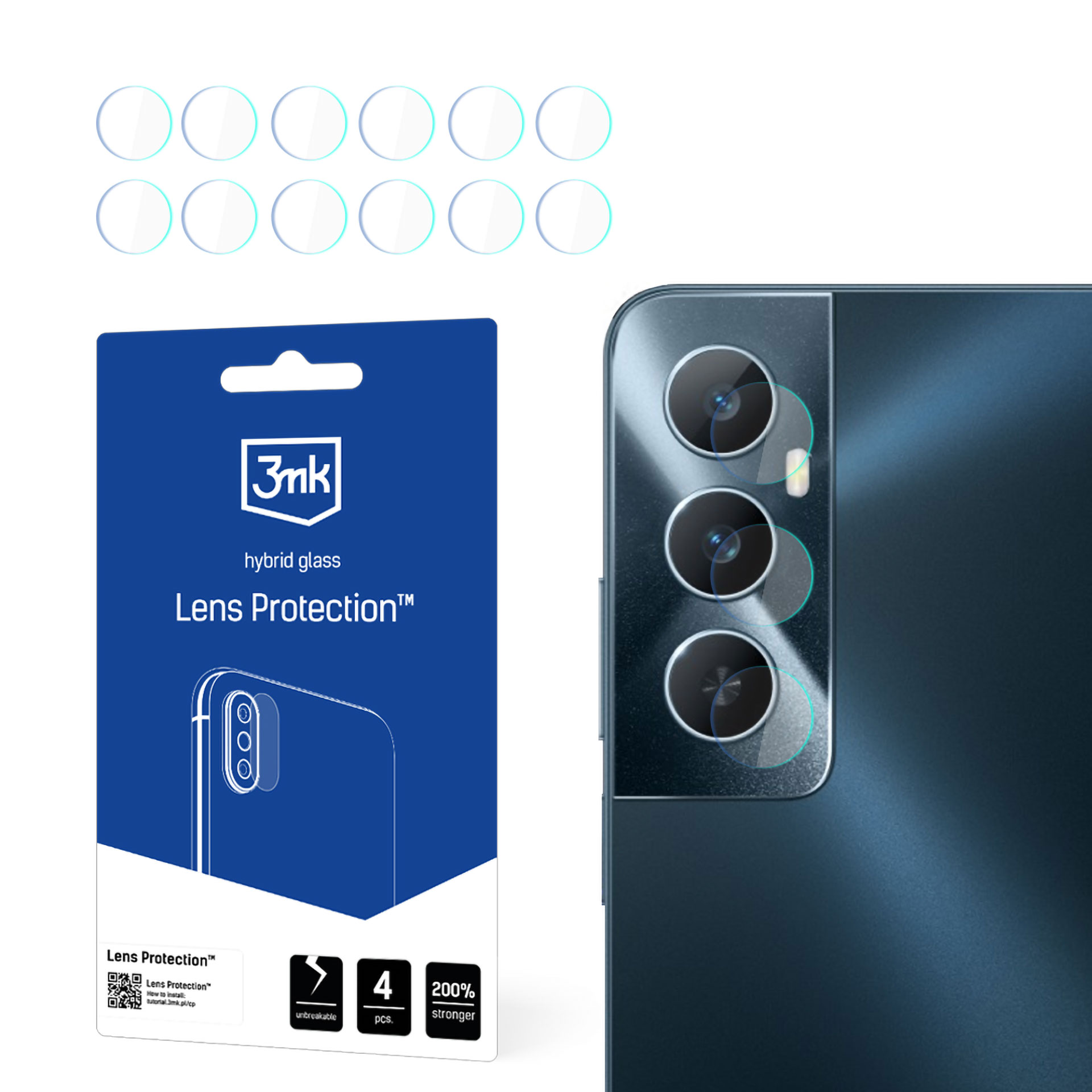Гибридное стекло 3mk Lens Protection™ для камеры Realme C65