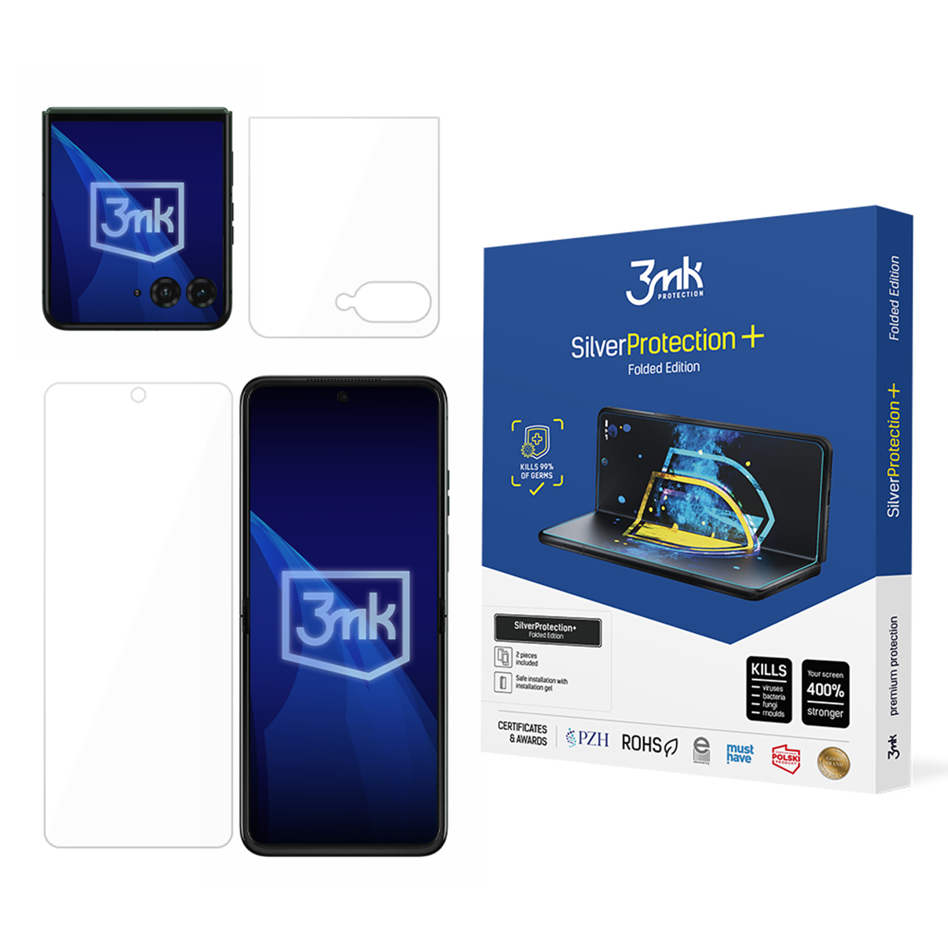 3mk SilverProtection+ Folded Edition — защита экрана телефона для Motorola Razr 70 Plus/ Razr 70 Ultra