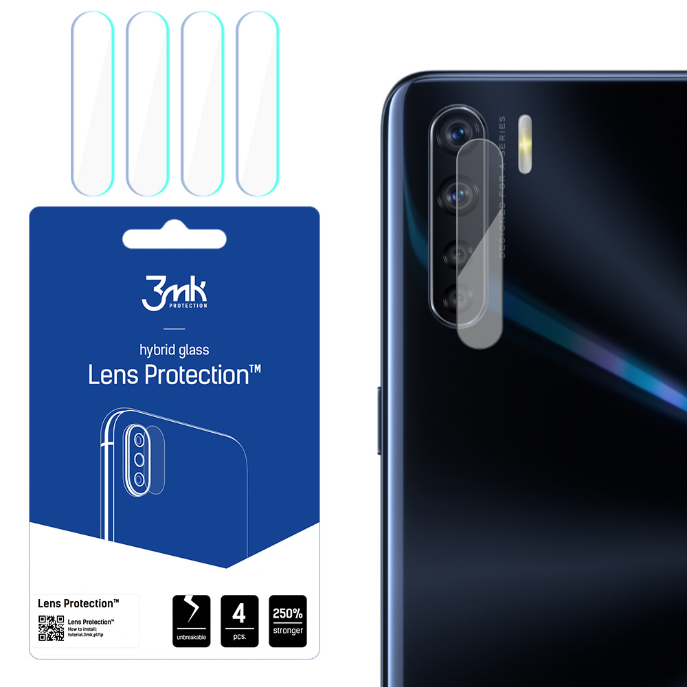 Hibridinis stiklas 3MK Hibridinis stiklas kameros OPPO A91 skirtas kamerai 4 vnt.