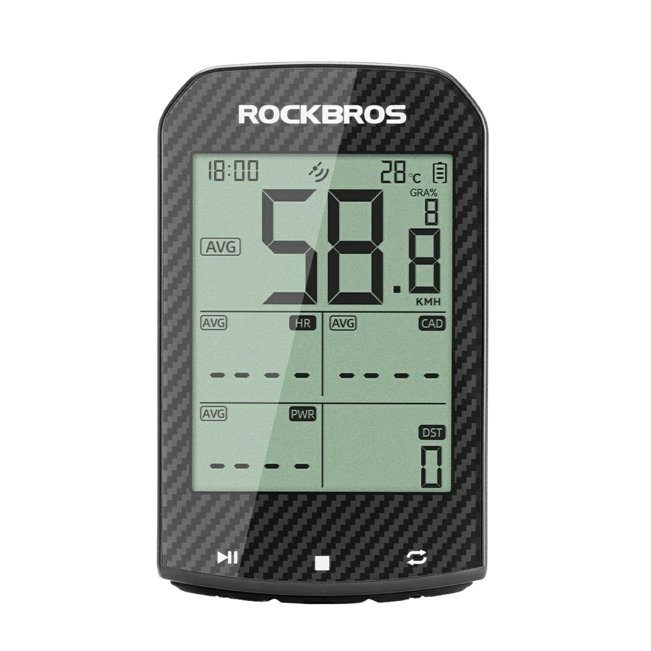 Rockbros M1Pro Bluetooth GPS Bike Computer IPX6 - Black