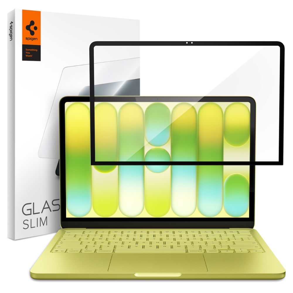 Защитное стекло для экрана Spigen Glas.tR Slim FC для MacBook Neo 13" 2026, чёрное