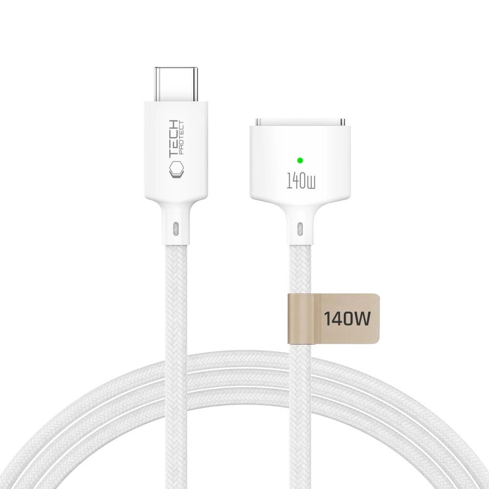 Tech-Protect MMC01 Ultraboost USB-C / USB-C MagSafe 3 140W 200cm Cable for MacBook - White