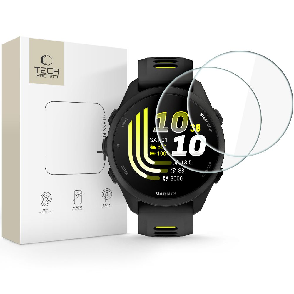 Tech-Protect Glass Fit+ grūdintas stiklas, 2 vnt. komplektas, skirtas Garmin Forerunner 70 / 170