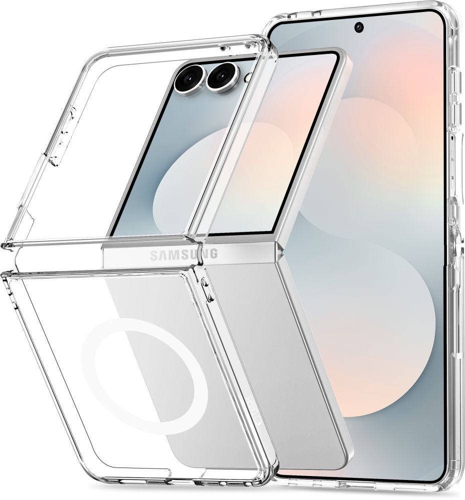 Tech-Protect FlexAir Hybrid MagSafe dėklas, skirtas Samsung Galaxy Z Flip 8 – spalva: skaidri