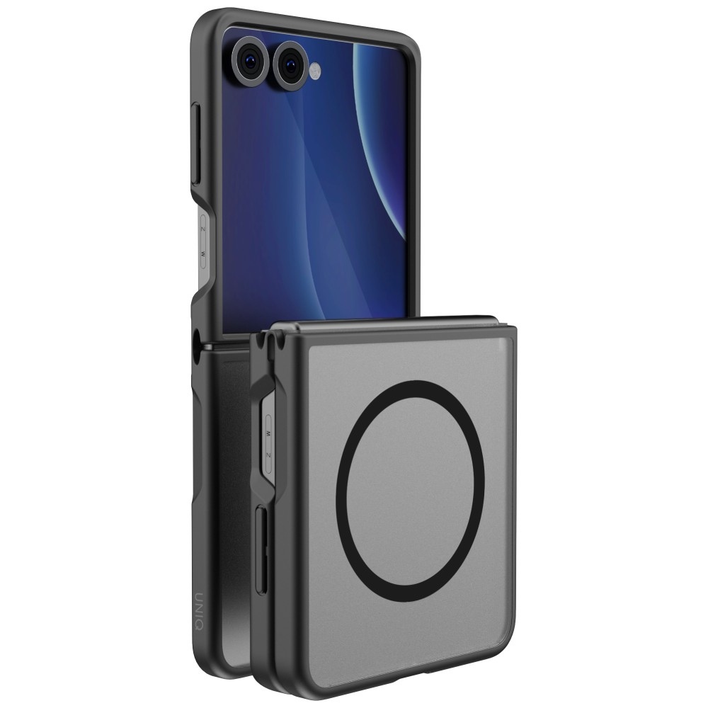 Uniq Veren AF MagClick įkrovimą palaikantis dėklas, skirtas Samsung Galaxy Z Flip 8 – spalva: juoda