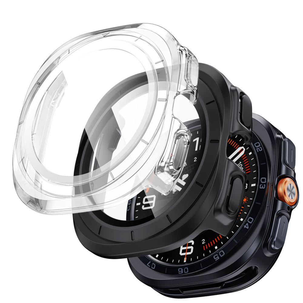 Tech-Protect Defense 2-Pack dėklas, skirtas Samsung Galaxy Watch Ultra 47mm – skaidrus ir matinis juodas