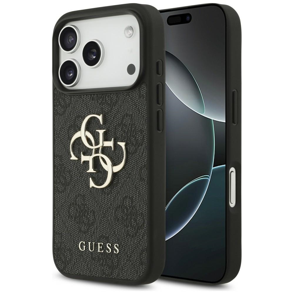 Guess PU 4G Metal Logo case for Apple iPhone 18 Pro, Grey
