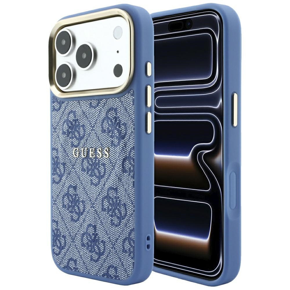 Чехол Guess Embossed 4G Classic MagSafe для iPhone 17 Pro Max / 18 Pro Max, синий