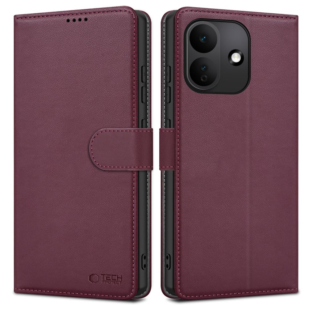 Tech-Protect Wallet dėklas Xiaomi Redmi Note 17 Pro 5G, bordo