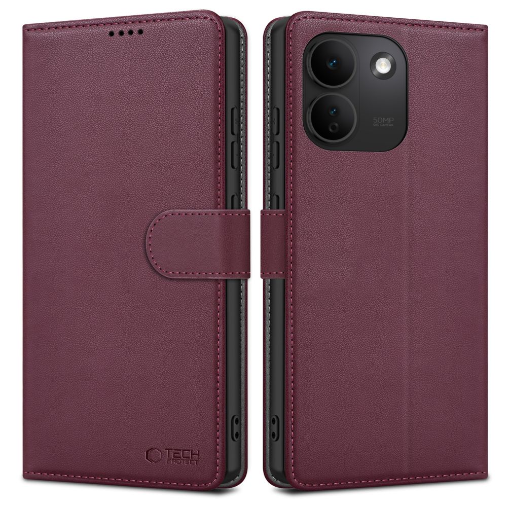 Tech-Protect Wallet dėklas Xiaomi Redmi Note 17 Pro Max 5G, bordo