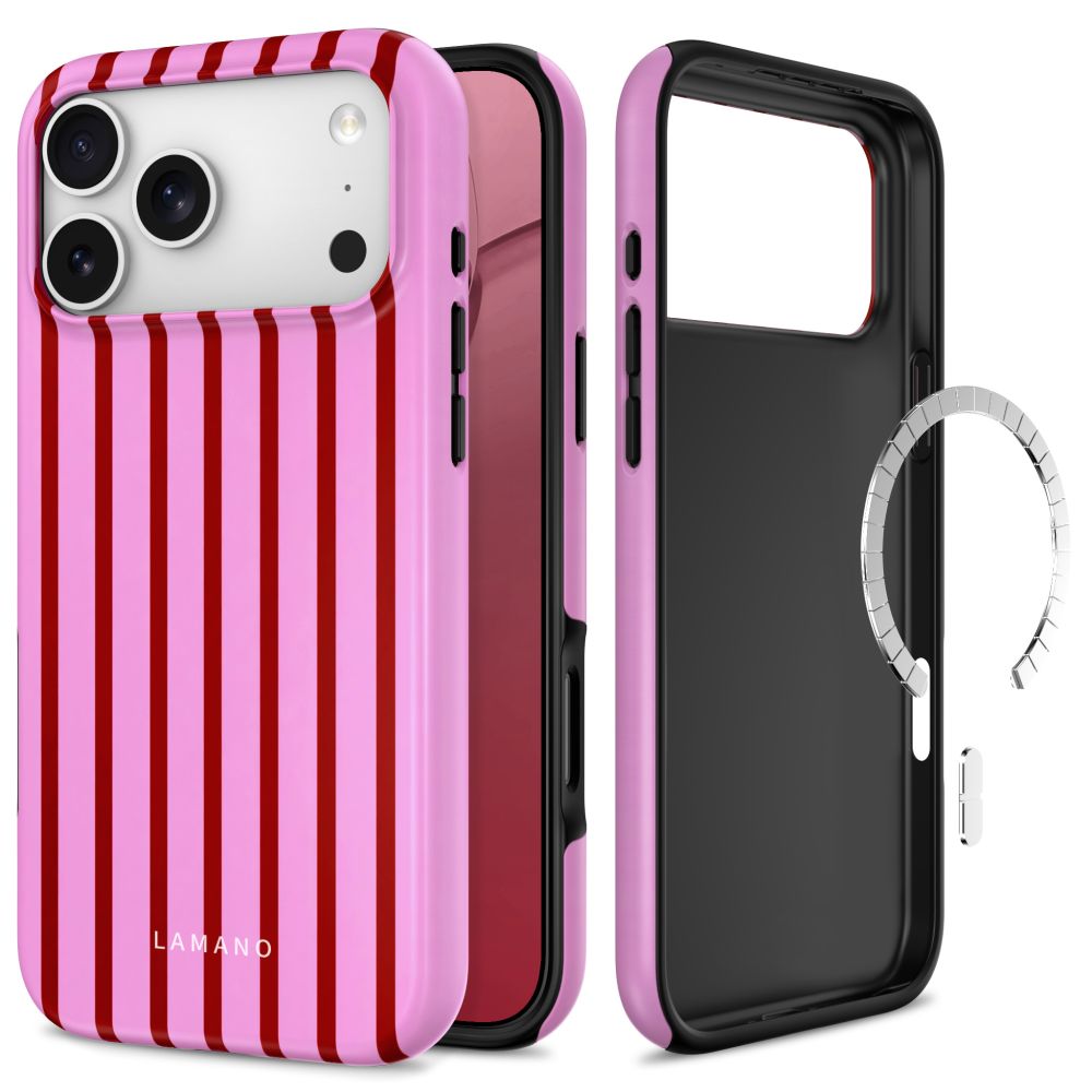 Tech-Protect Lamano MagSafe dėklas iPhone 18 Pro / 17 Pro, rožinis / raudonas