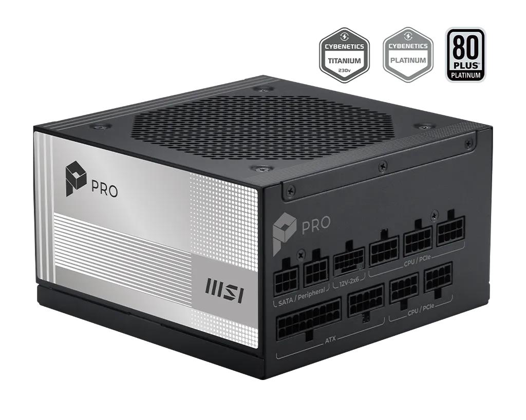 MSI PRO A1000PL PCIE5 EU Black 1000W PSU
