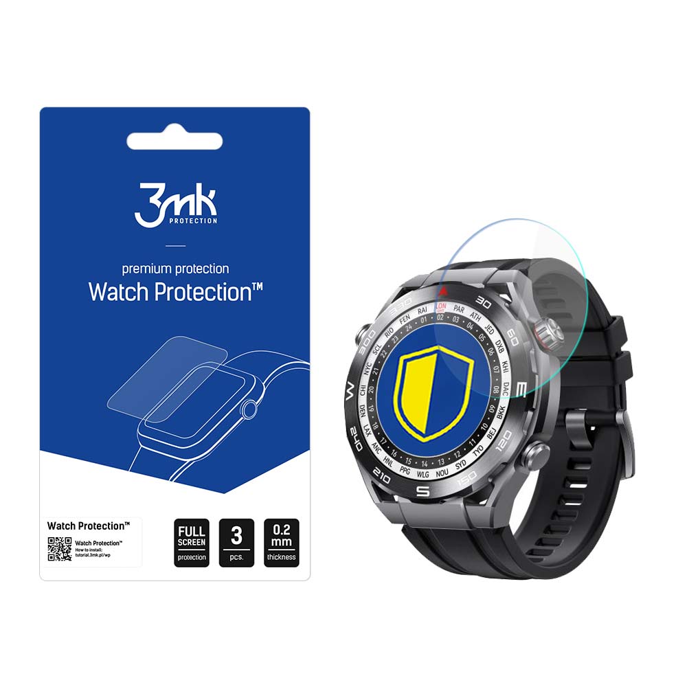 Гибридное стекло 3mk Watch Protection™ против FlexibleGlass Lite для Huawei Watch Ultimate