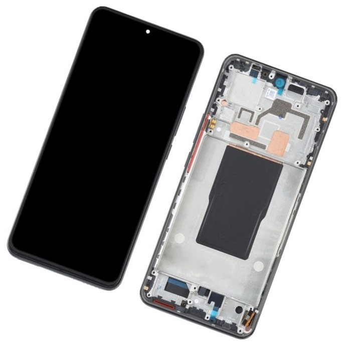 LCD-дисплей Xiaomi 12T/12T Pro с тачскрином и рамкой, черный, оригинал (service pack)