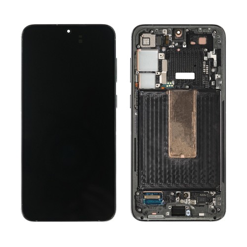 LCD Display Compatible With Samsung S916 S23 Plus with Frame / Phantom Black (Graphite) / HQ